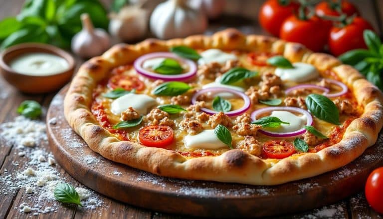 découvrez une recette facile et rapide de pizza au poulet et crème fraîche maison, idéale pour un repas savoureux et convivial. parfaite pour impressionner vos proches !