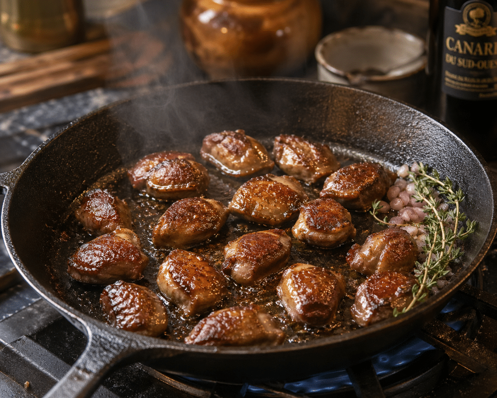 temps de cuisson gésiers à la poêle