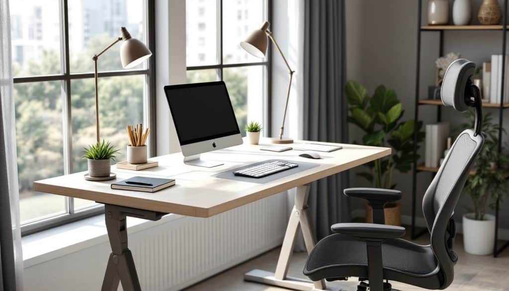 découvrez notre desk ergonomique réglable, idéal pour le télétravail et les bureaux modernes. confort, flexibilité et design élégant pour améliorer votre productivité au quotidien.