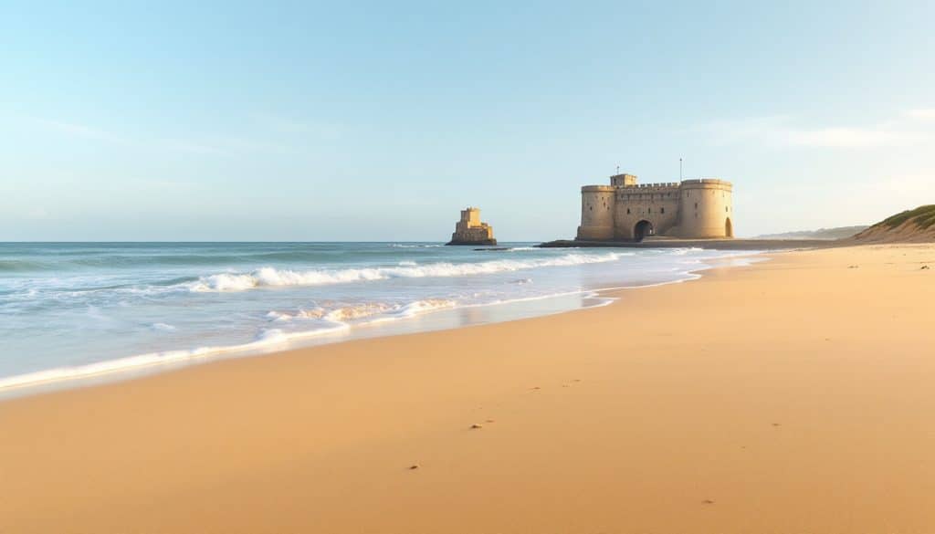 découvrez la plage des saumonards à oléron, un paradis de sable fin offrant une vue imprenable sur le célèbre fort boyard, idéale pour des vacances en bord de mer.