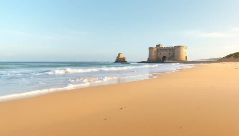 découvrez la plage des saumonards à oléron, un paradis de sable fin offrant une vue imprenable sur le célèbre fort boyard, idéale pour des vacances en bord de mer.
