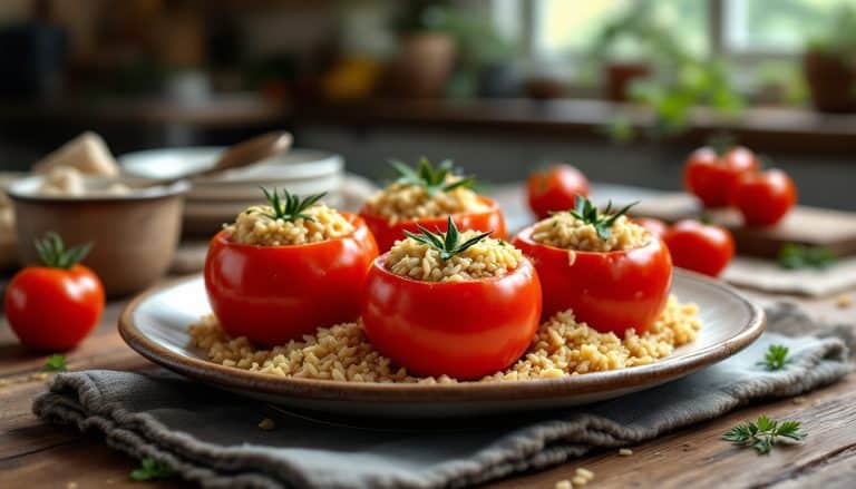 découvrez la recette traditionnelle et facile des tomates farcies de grand-mère, garnies de riz savoureux pour un repas convivial et authentique.