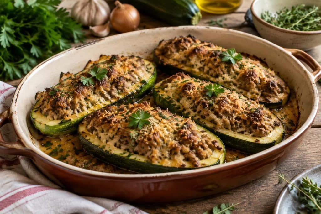 découvrez la recette traditionnelle des courgettes farcies de grand-mère : un plat facile, savoureux et généreux, idéal pour régaler toute la famille.