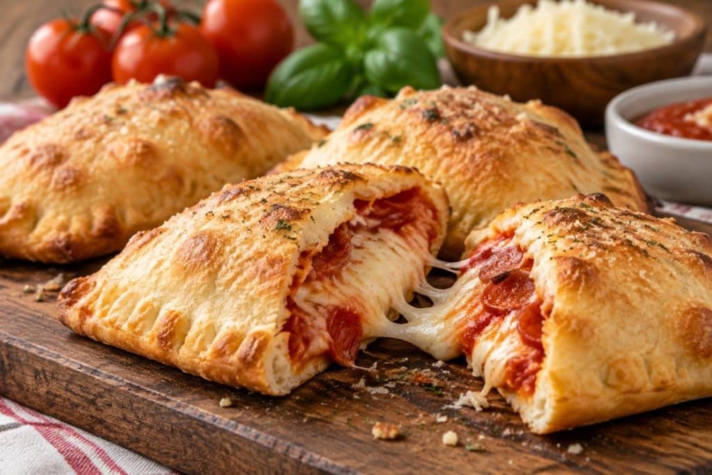 préparez de délicieux pizza pockets maison avec cette recette facile et rapide : une pâte dorée, une garniture fondante et un repas prêt en un rien de temps.