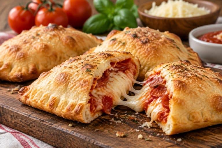 préparez de délicieux pizza pockets maison avec cette recette facile et rapide : une pâte dorée, une garniture fondante et un repas prêt en un rien de temps.