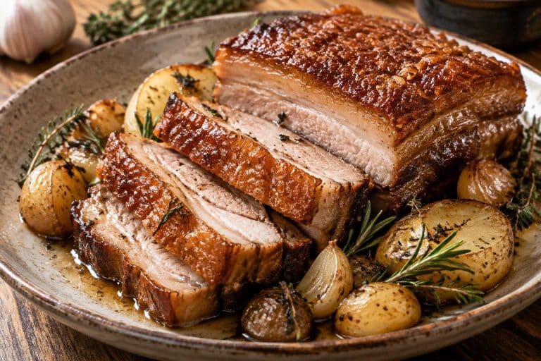 découvrez une recette facile de poitrine de porc confite, tendre et savoureuse, mijotée lentement pour un résultat fondant et plein de goût.