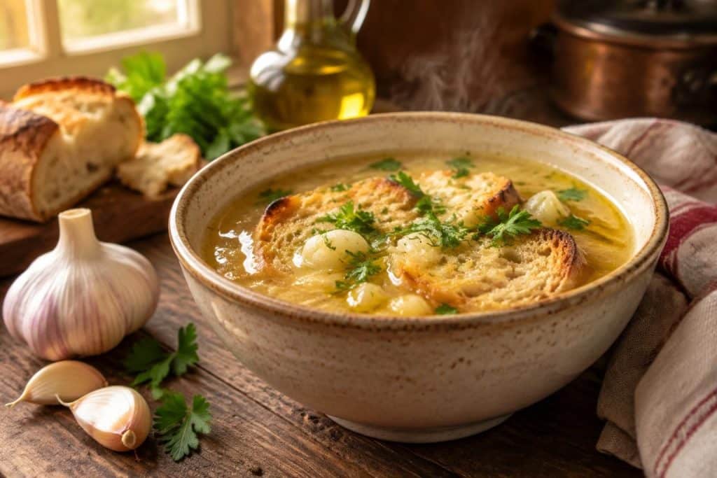 découvrez la soupe à l’ail de grand-mère, une recette traditionnelle simple et savoureuse, réconfortante et facile à préparer avec des ingrédients du quotidien.