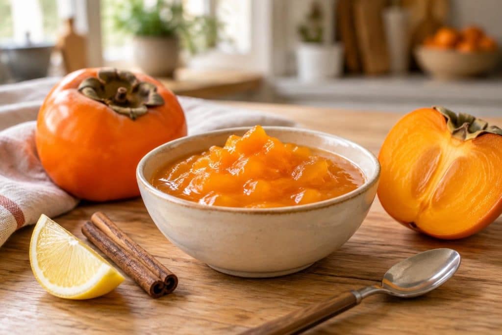 découvrez une recette facile et rapide de compote de kakis, douce et parfumée, idéale pour savourer ce fruit de saison en dessert.