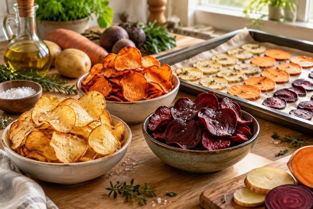 découvrez des recettes faciles de chips maison au four : des astuces simples pour obtenir des chips dorées, légères et bien croustillantes.